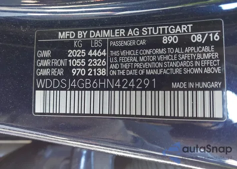 2017 Mercedes-Benz Cla 250 4Matic из США, поврежденный, VIN WDDSJ4GB6HN424291